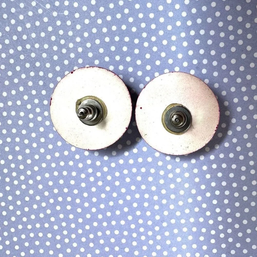 Pink vintage round post earrings